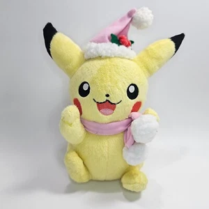 Pikachu Santa Claus Fluffy Plush Toy Pink Japan - Picture 1 of 10