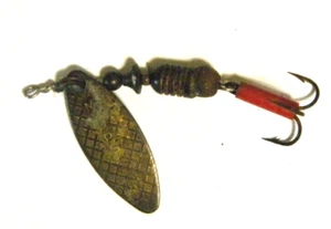 Original Vintage Mepps French Long Gold/Red 2" Spinner Bait - Bild 1 von 3