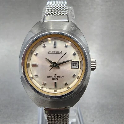 Citizen Cosmo Star Watch Women 24mm Silver Dial Silver Tone Date Manual Runs - Image 1 of 4