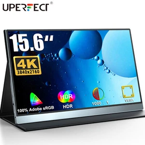 UPERFECT 15,6 Zoll 4K Tragbarer Monitor HDR IPS 3840x2160 HDMI USB C FreeSync - Afbeelding 1 van 6