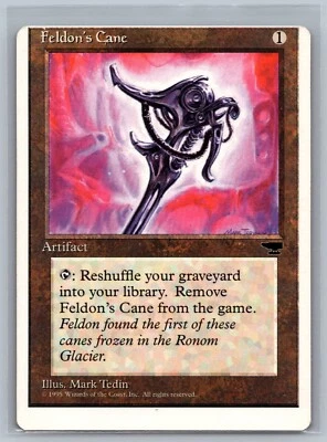 Magic MTG Chronicles Feldon's Cane MISCUT OFF CENTER ERROR Card TCG CCG - Image 1 of 2