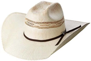 New! Twister BANGORA TWO-TONE TAN STRAW WESTERN COWBOY HAT in 8 SIZES! - Picture 1 of 9