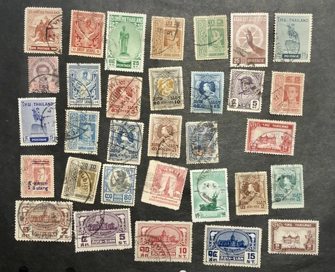 THAILAND 32 Used Stamps Approx CV = $35.00 Cover
