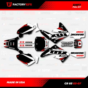 Kit de gráficos de carreras Shift negro blanco y rojo para calcomanía Honda Cr85 03-07 CR 85 - Imagen 1 de 2