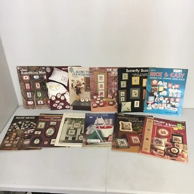 Lot of 12 Flowers & Butterflies Vintage Cross Stitch Pattern Booklets - Image 1 of 4