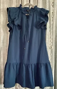 Cute Women’s Mini Dress Ruffle Cap Short Sleeve With Side Pockets XXL - Picture 1 of 9