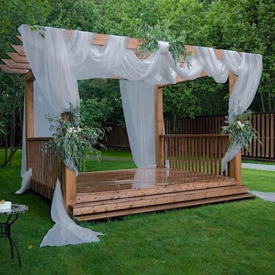 5ft x 32ft DUSTY BLUE Premium Chiffon Sheer Backdrop CURTAIN PANEL Drape Party - Image 1 of 4