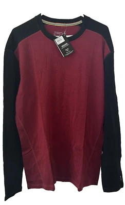 Smartwool Mens 2XL Merino 250 Baselayer Crew Neck Tibetan Red Black Long Sleeve - Image 1 of 4