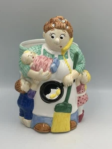 Vintage 1998 Lotus Keramik Busy Mom Neuheit Utensilien Halter Glas SEHR SELTEN - Bild 1 von 21