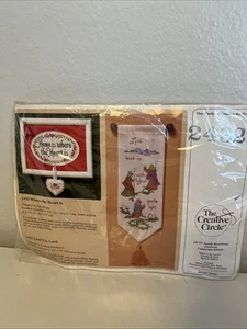 Vintage Cross Stitch Kit  Lead Us Lord & Where The Heart Is, The Creative Circle - Picture 1 of 6