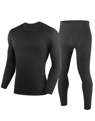 100% Merino Wool Base Layer Mens, Soft Thermals Underwear, Top and Bottom Set... - Image 1 of 4