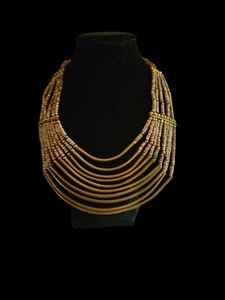 Tribal Necklace Beautifully Constructed With Metal And Stone Beads - Picture 1 of 14