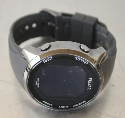 Pulsar W861-X006 Reloj Digital Multifunción Negro Inoxidable Para Hombre COMO ESTÁ #12 Foto 1 de 3