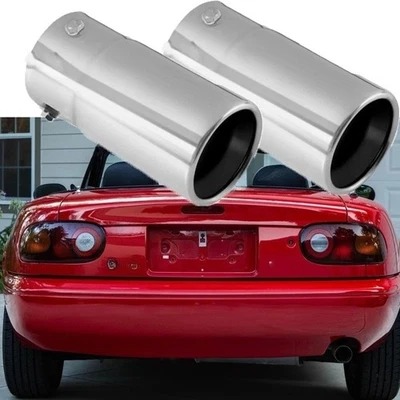 2xExhaust Tip Rear Tail Throat Muffler Stainless Steel For Mazda MX-5 Miata - Image 1 of 4