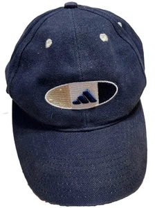 Adidas Mountain 3 Stripes Vtg Logo  Blue Ball Cap Hat Men's Adjustable Strap EUC - Picture 1 of 6