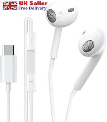 Type C Wired Earphones for iPhone 16, 15 Pro Max, 15, Samsung S24, S23, S22 - Image 1 of 4