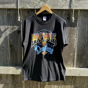 Vintage 80’s Daytona Bike Week Harley Davidson Single Stitch Black Large T-Shirt USA - Bild 1 von 8