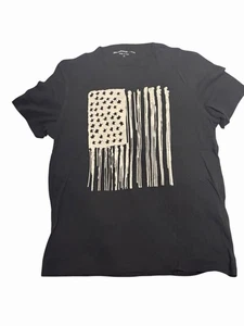John Varvatos Black American Flag T Shirt Size Medium - Picture 1 of 3