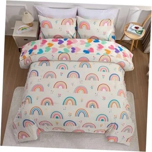 5 Piece Multi-Color Rainbow Comforter Set for Girls Boys Kids, Queen Size - Picture 1 of 7