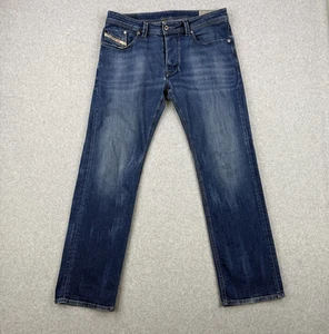 Diesel Jeans Mens 32x30 Blue Larkee Regular Straight Stretch 5 Pocket Denim - Picture 1 of 17