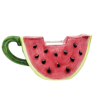 Ceramic Watermelon Slice Textured Small Lightweight Painted Teapot Unbranded - Picture 1 of 10