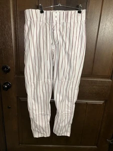 adidas Baseball Pants Men's White Striped Used 34x32 Used By D1 College USA Made - Picture 1 of 8