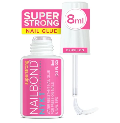 BRANDED NYK1 Nail Bond Nail Glue Extra Strong with Brush 8ml Super Strong False Nail Glu