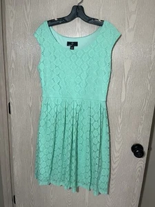 Ronnie Nicole dress 10 Seafoam OGreen With Lining And Eyelet Overlay - Picture 1 of 8