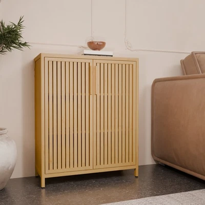 Gabinete de almacenamiento de uso multiescena de bambú de 42 pulgadas zapatero gabinete de baño EE. UU. Foto 1 de 4