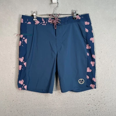 Boardshorts Patagonia para Hombres Hydro Series Talla 32 Azul Rosa Floral Poliéster Foto 1 de 4