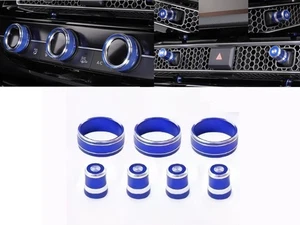 7X Blue Aluminum Conditioning Button Ring Cover Trim For Honda CRV CR-V 2023-26 - Bild 1 von 5