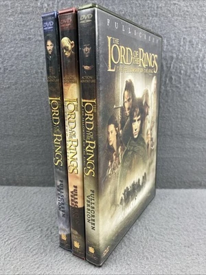 Lord of the Rings Trilogy DVD Movie Lot of 3 Fullscreen Set of 3 Volumes Series - Image 1 of 4