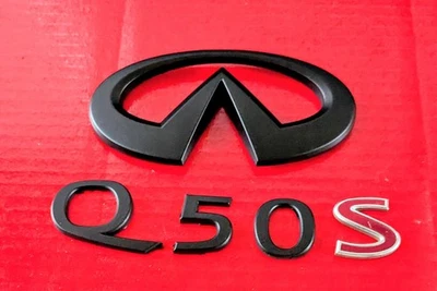 2016 INFINITI Q50S SEDAN REAR GATE LID MATTE BLACK EMBLEM BADGE - image 1 of 4