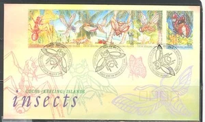 COCOS ISLANDS 1995, SCHMETTERLING, INSEKTEN, Scott 302-303 auf FDC - Bild 1 von 1