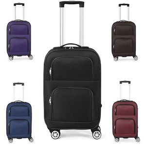 20 Inch Carry On Luggage, Softside Lightweight Suitcase with Spinner Wheels,Lock - Picture 1 of 24