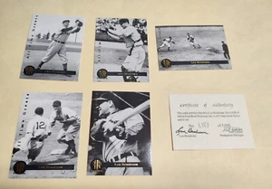 LOU BOUDREAU 1994 FRONT ROW PREMIUM GREATS 5 CARD SET 1183/5000 COA INDIANS HOF - Picture 1 of 2