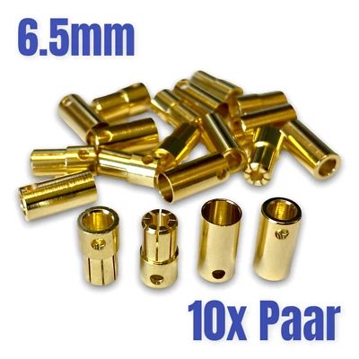 ✅ 10 pares de 6,5 mm 6,5 mm de alta corriente enchufe de oro hembra ESC Lipo ... - Imagen 1 de 4