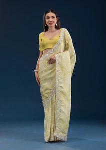 Camicetta Sari Bollywood da sposa designer georgette sari pakistani indiano del sud - Foto 1 di 3