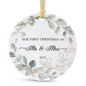 Our First Christmas Married Ornament 2023,Wedding Gifts for Couples Unique De... - Picture 1 of 6