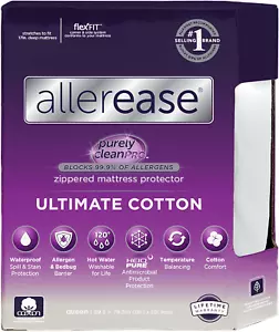 AllerEase Ultimate Protezione Antiallergica e Comfort Protezione Materasso con Cerniera, Q - Foto 1 di 5