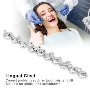 10pcs Stainless Steel Lingual Cleat Dental Orthodontic Lingual Button With C LSO - Picture 1 of 22