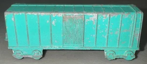 VTG Midgetoy Midget Toy DIE-CAST METAL Model Train Car: GREEN FREIGHT BOX CAR - Picture 1 of 7
