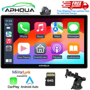 Aphqua 9Inch 2.5K Dash Cam Bluetooth Stereo Wireless Apple Carplay Android Auto - Picture 1 of 8