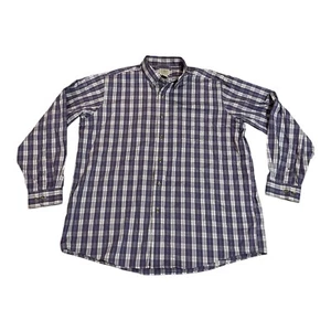 LL Bean Plaid Shirt Mens Size XL Purple Button Up Long Sleeve Traditional Fit - Picture 1 of 6