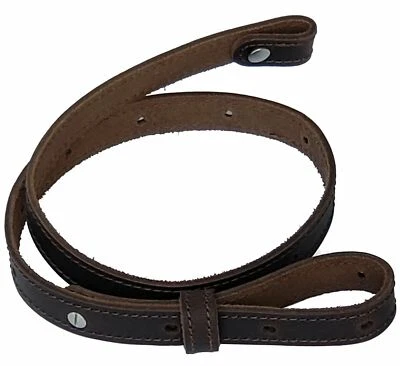 Buffalo Leather Rifle Gun Sling Crazy Horse Dark Brown Amish Handmade 1" Wide - Image 1 of 3
