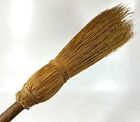 Vintage Handmade Folk Art Straw Stick Branch Wood Witch 48" Round Shaker Broom