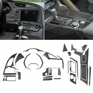 27Pcs Carbon Fiber Interior Set Decor Trim Kit For Chevrolet Corvette C7 2014-19 - Foto 1 di 11
