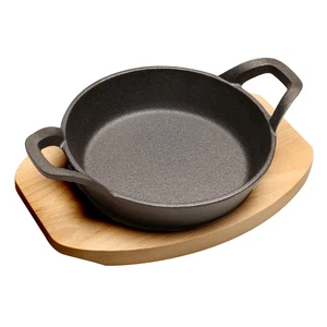 HOME DISTRICT Mini Cast Iron Skillet Set of 4 Mini Skillet Ramekins with Trivets