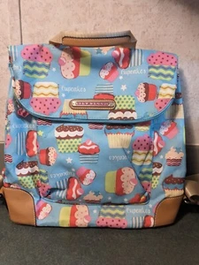 Lily Bloom Cupcake Backpack Bag Zip up outside pocket Top handle 12X12 - Picture 1 of 10