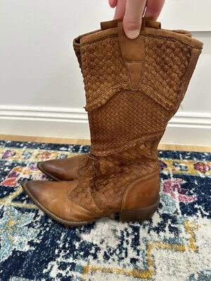 Nex-Tech Cowboy Western Boots Women’s 6 36 Hippie Boho Cowgirl Woven Italy - image 1 of 4